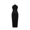 OPEN BACK AMERICAN COLLAR LONG DRESS_562 853_BLACK_FR